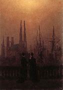 Caspar David Friedrich Harbor at Night china oil painting artist